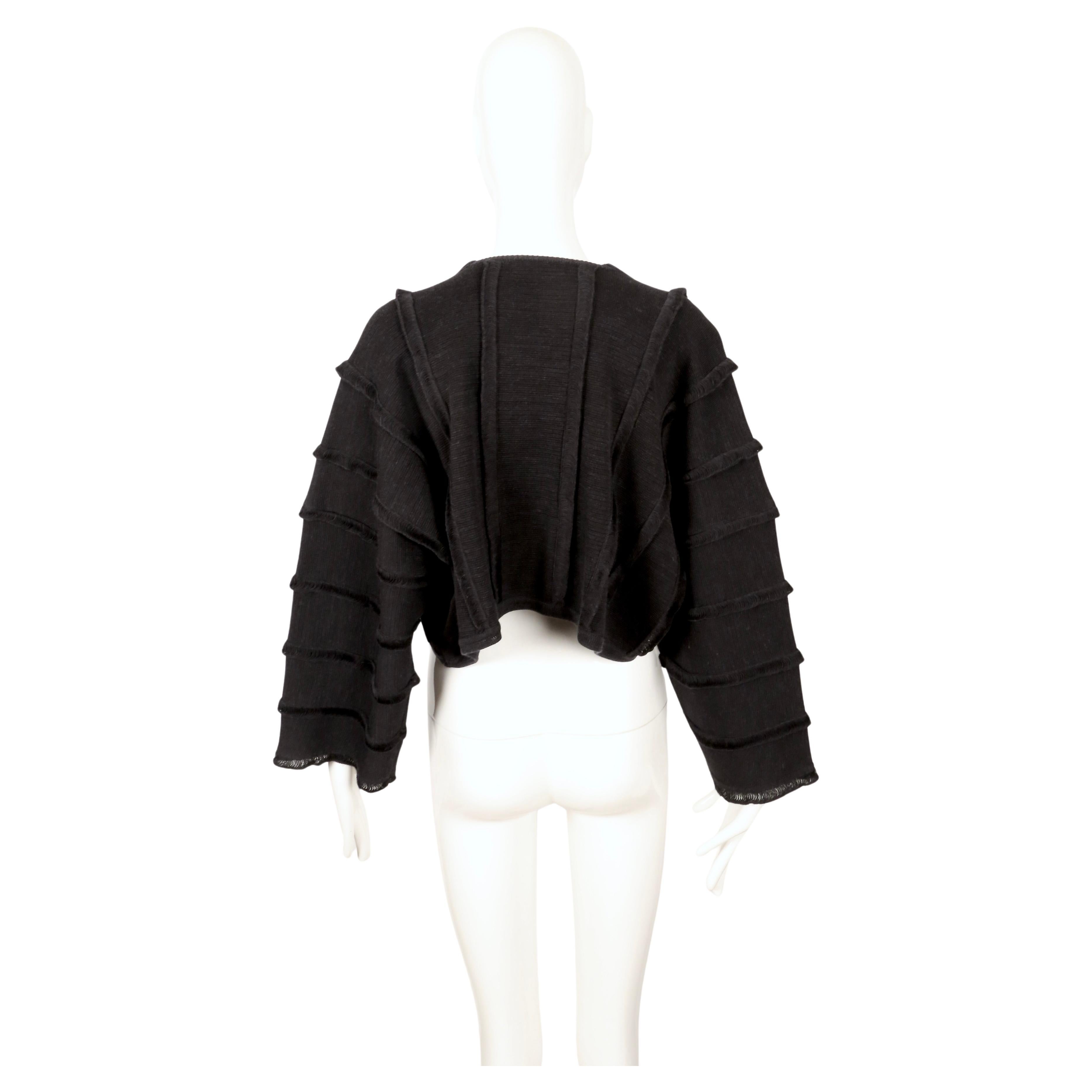 1985 ISSEY MIYAKE charcoal draped sweater For Sale 5