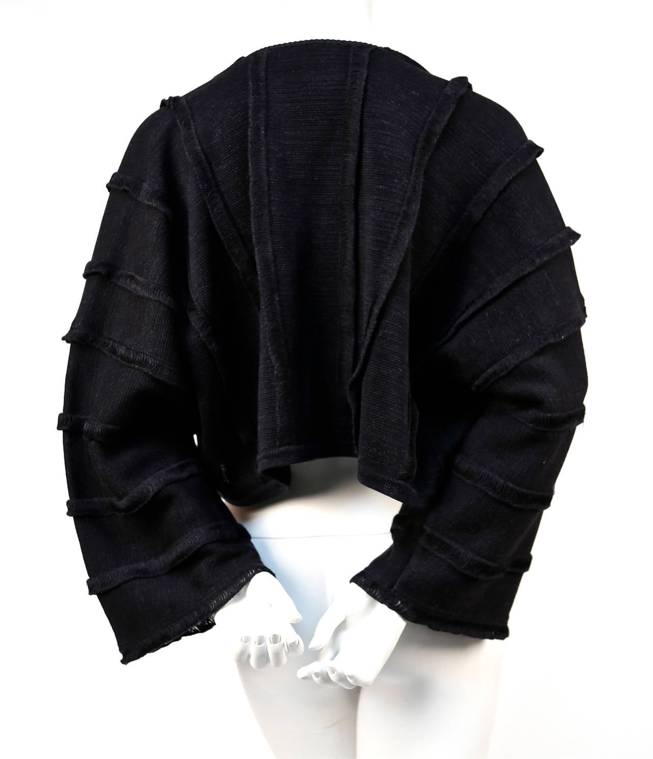 Women's 1985 ISSEY MIYAKE charcoal draped sweater For Sale