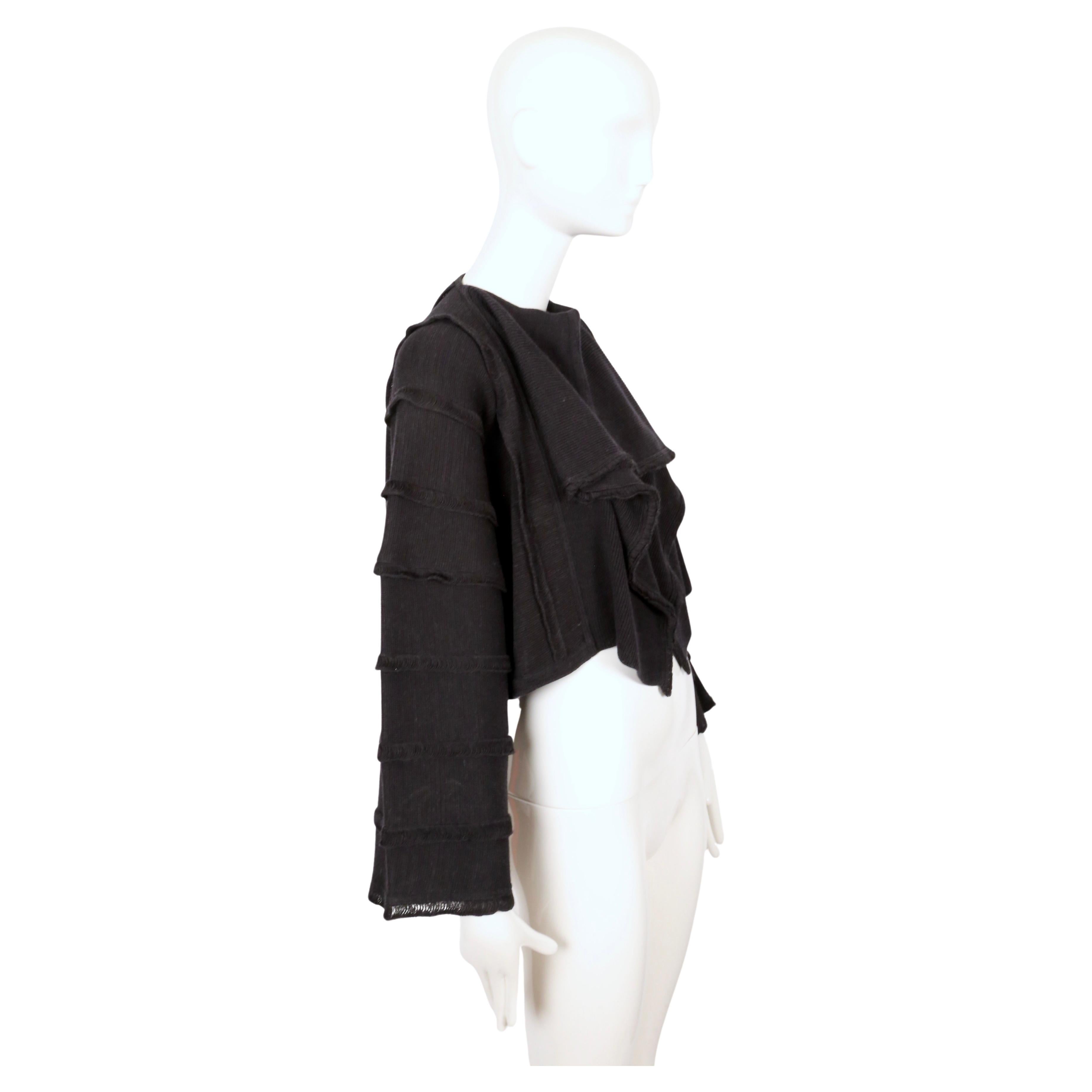 1985 ISSEY MIYAKE charcoal draped sweater In Good Condition For Sale In San Fransisco, CA