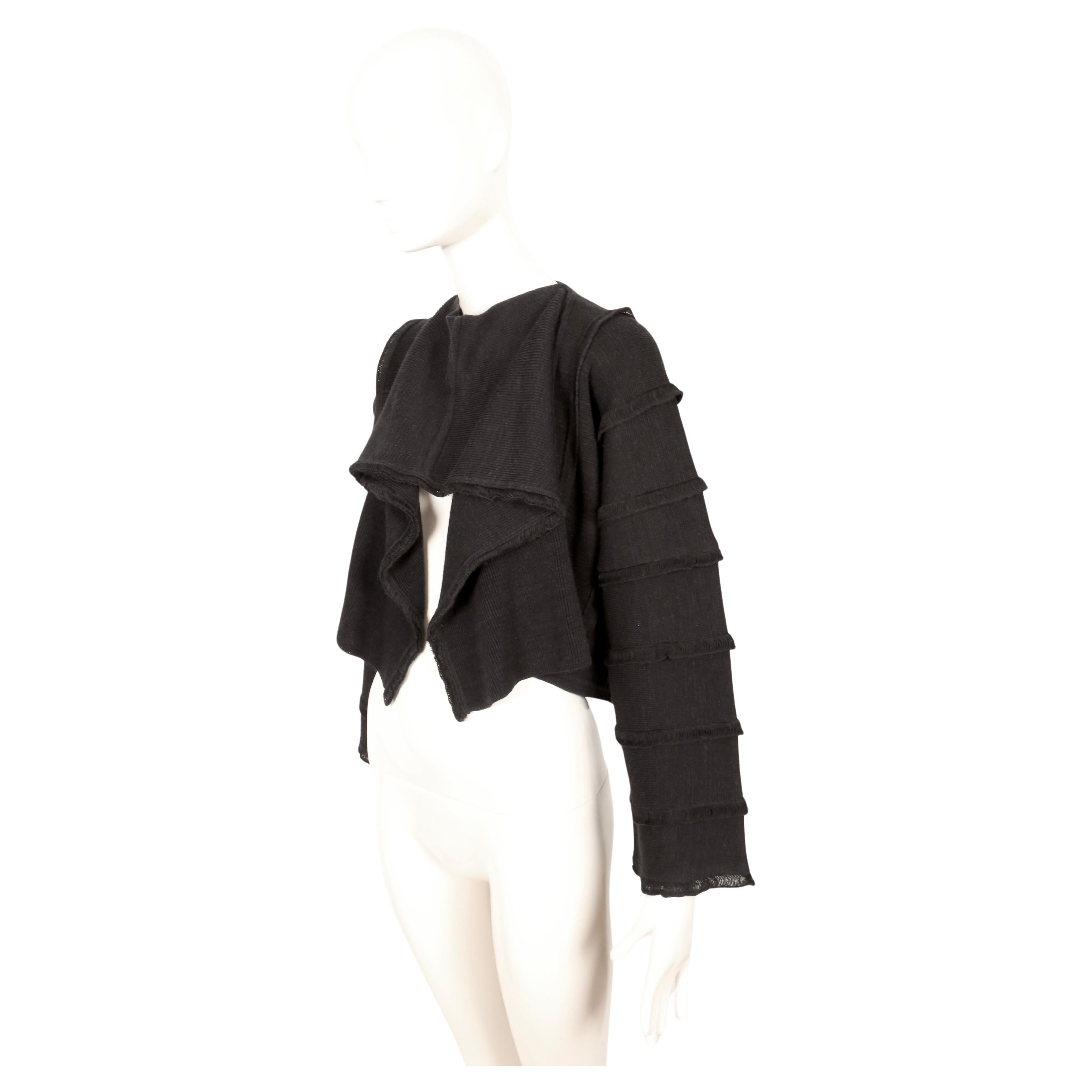 1985 ISSEY MIYAKE charcoal draped sweater For Sale 1