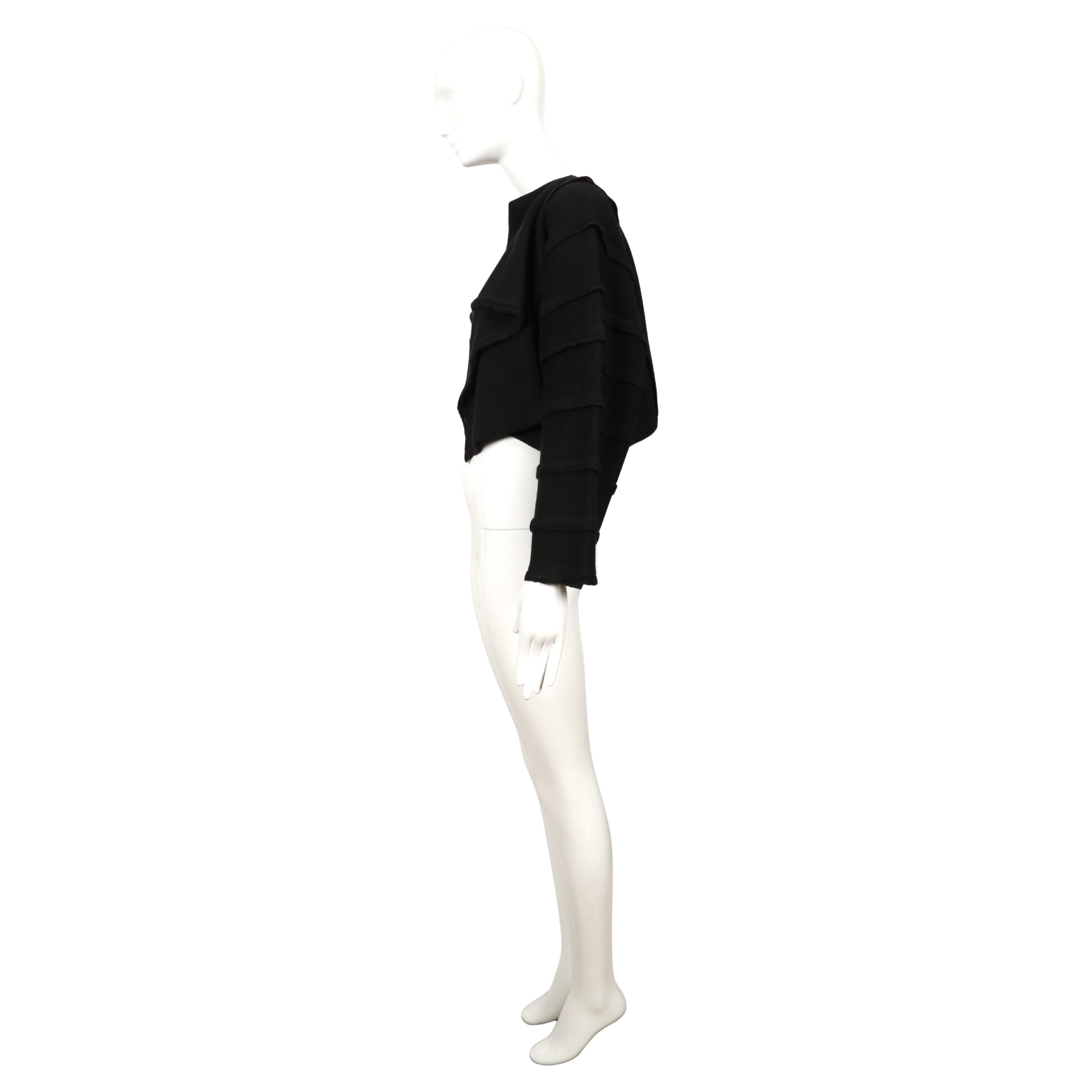 1985 ISSEY MIYAKE charcoal draped sweater For Sale 3