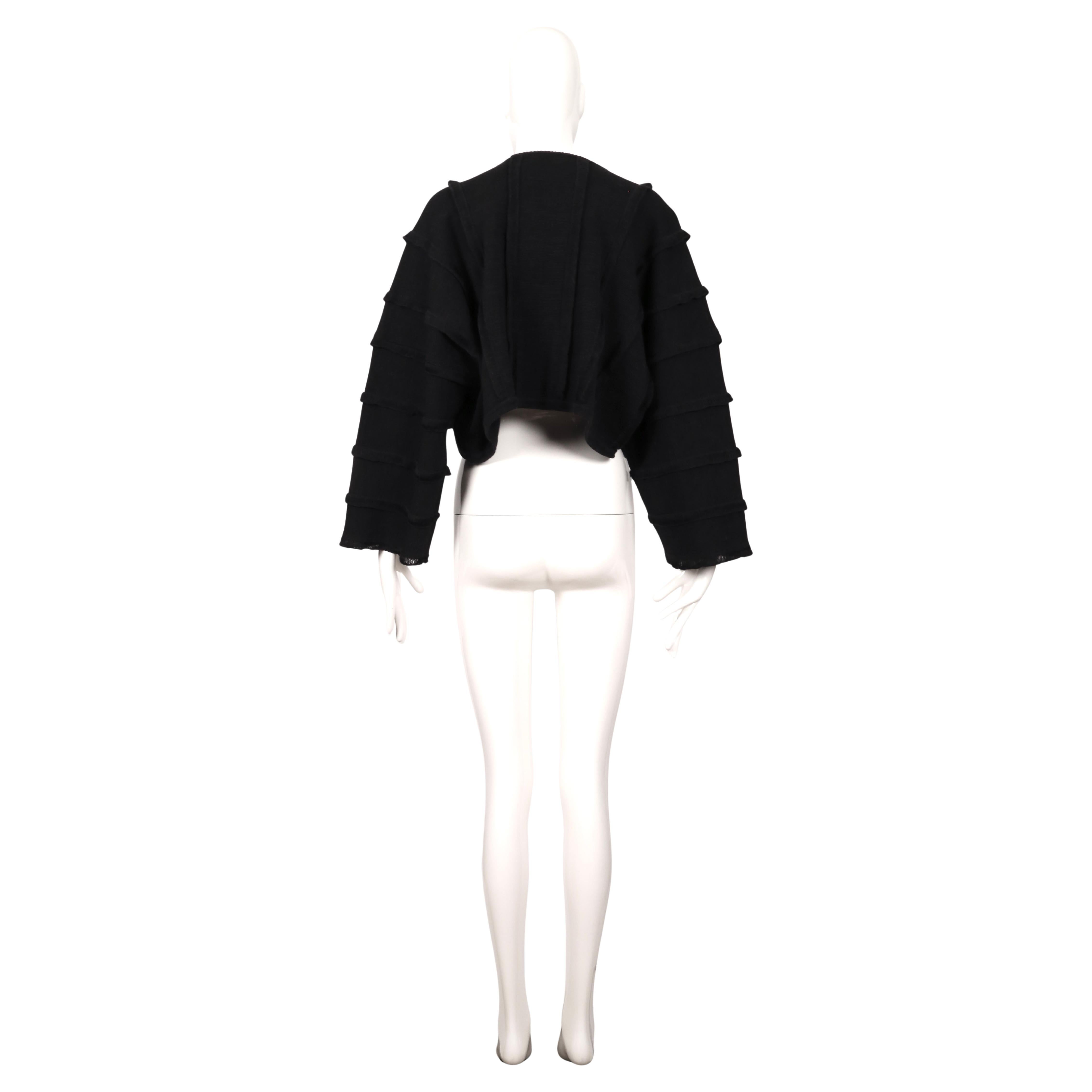 1985 ISSEY MIYAKE charcoal draped sweater For Sale 4