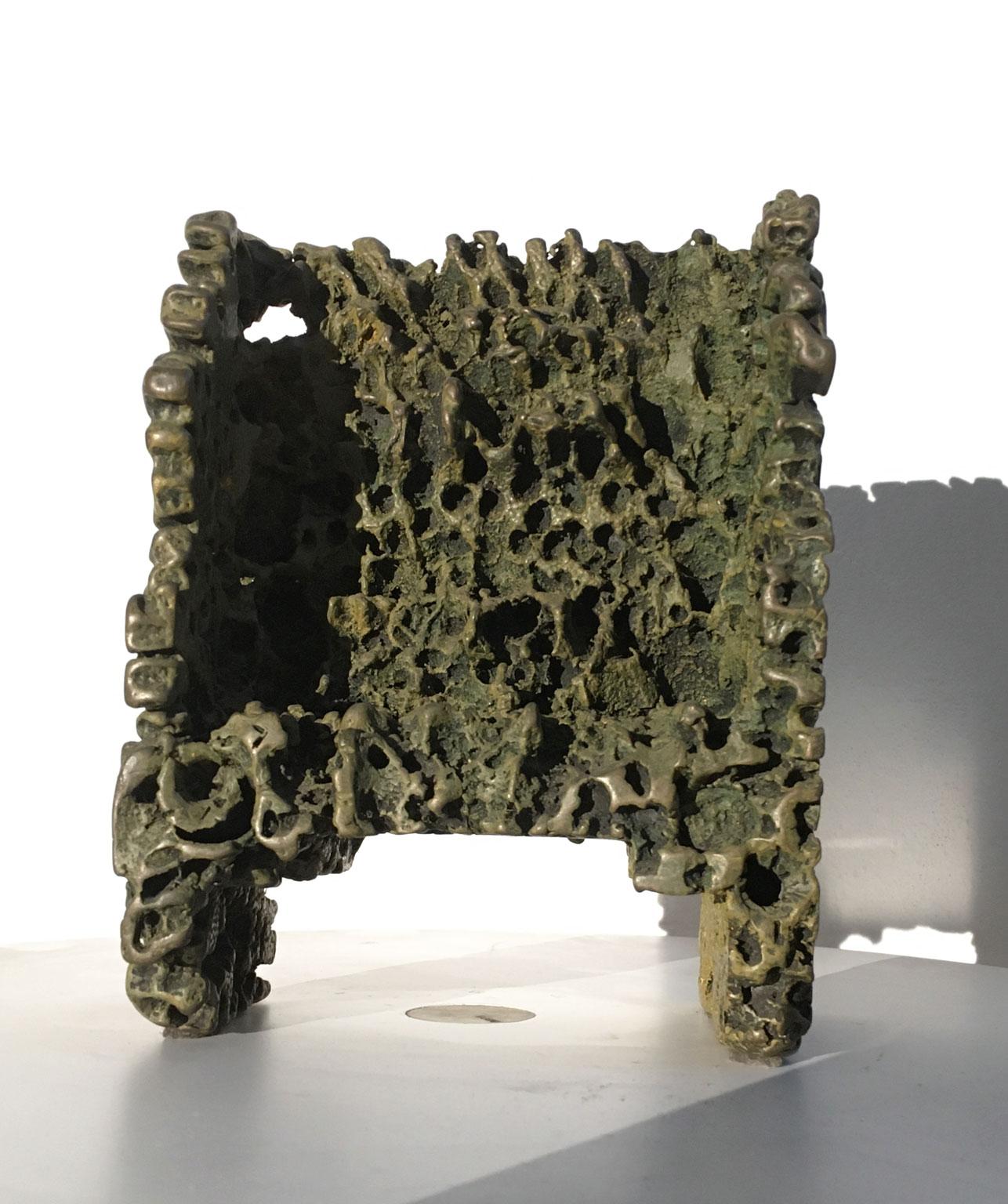 1985 Italy Bronze Abstract Sculpture by Urano Palma Trono Bronzo Bronze Throne For Sale 4