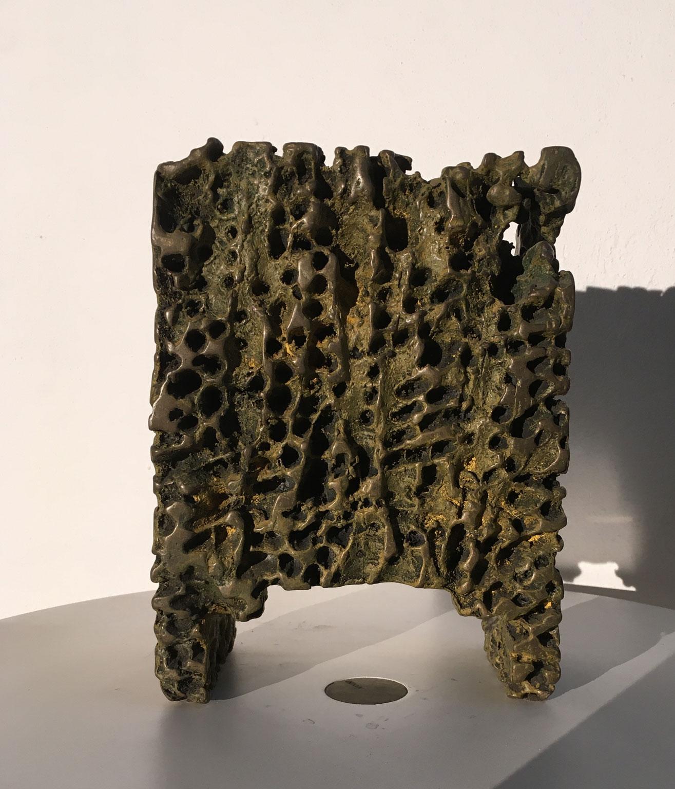 1985 Italy Bronze Abstract Sculpture by Urano Palma Trono Bronzo Bronze Throne For Sale 1