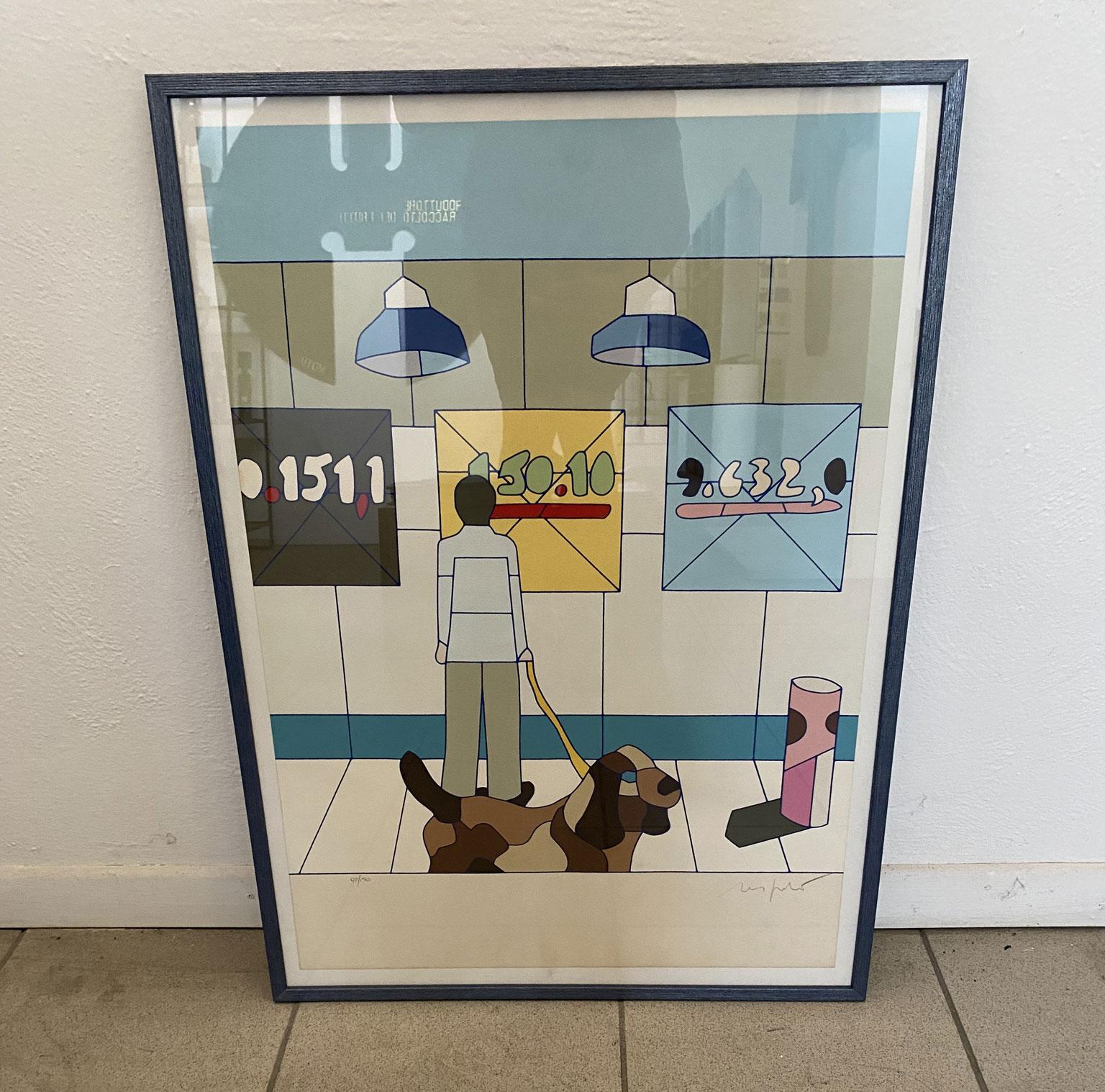 1985 Italien Pop Art Mehrfarbiger Druck von Ugo Nespolo im Angebot 4