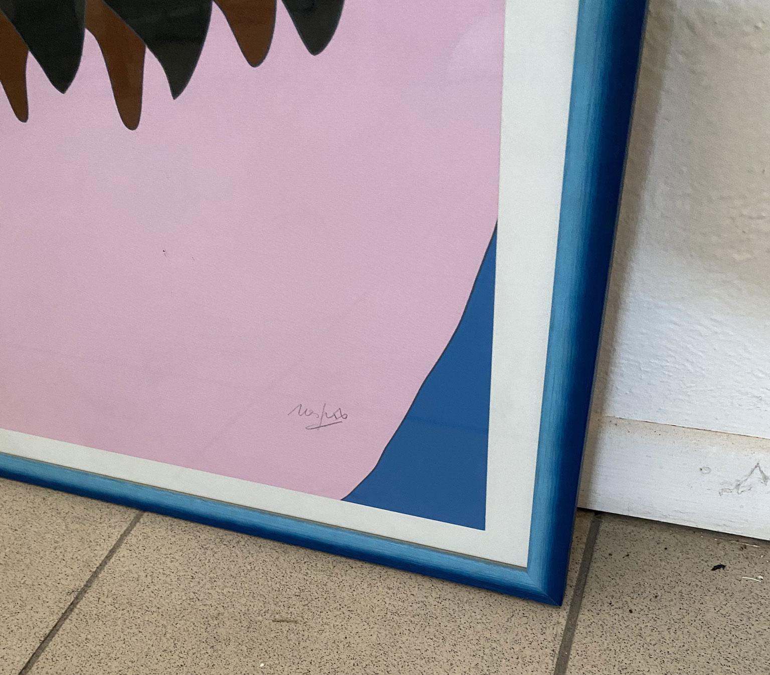 1985 Italien Pop Art Mehrfarbiger Druck von Ugo Nespolo im Zustand „Gut“ im Angebot in Brescia, IT