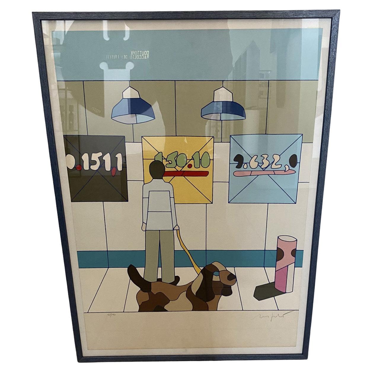 1985 Italien Pop Art Mehrfarbiger Druck von Ugo Nespolo