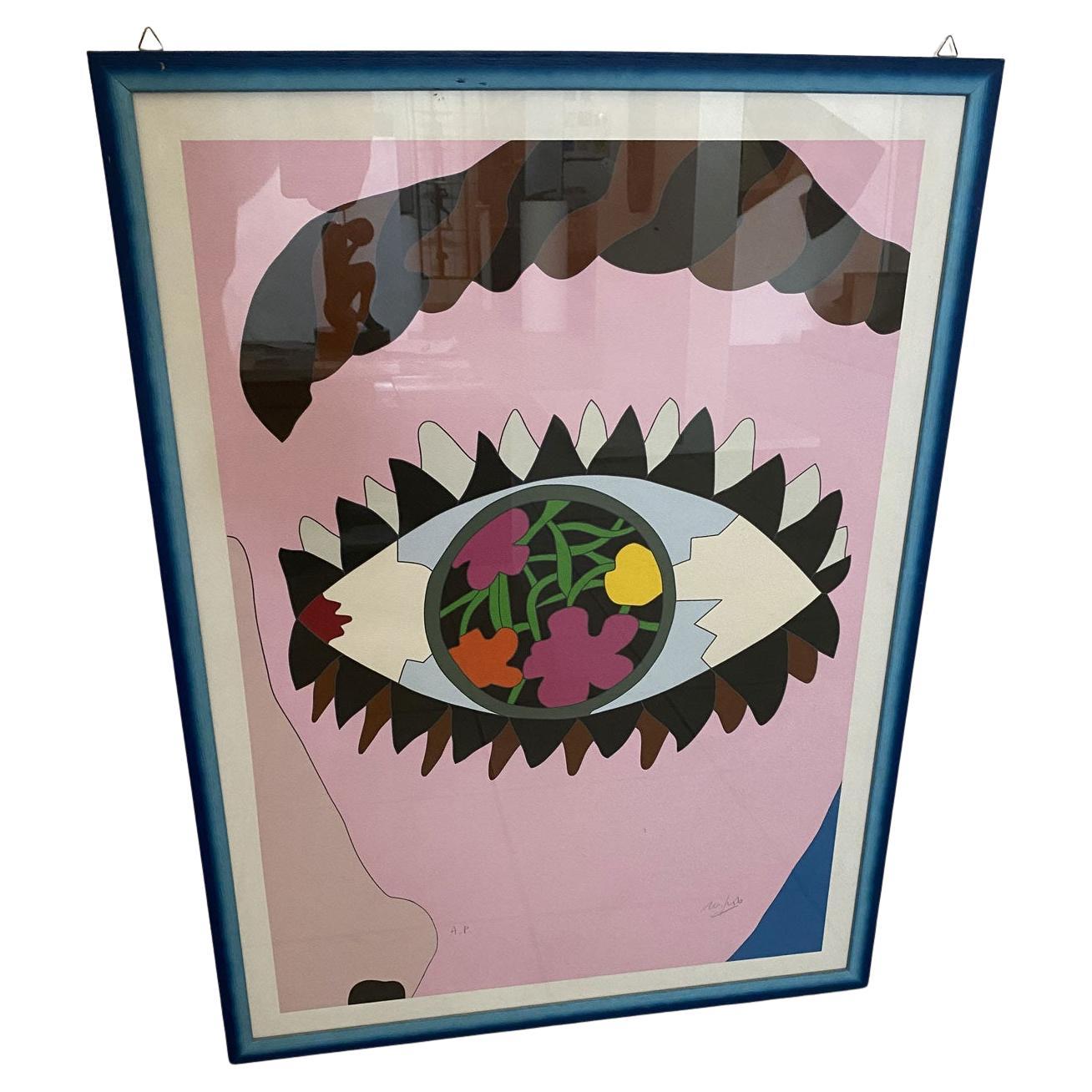 1985 Italien Pop Art Mehrfarbiger Druck von Ugo Nespolo