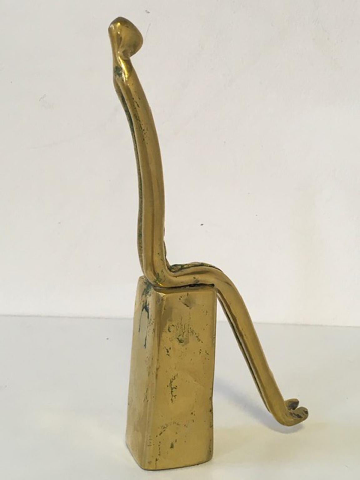 1985 Italy Post Modern Abstract Bronze Sculpture by Annie Lambert For Sale 1