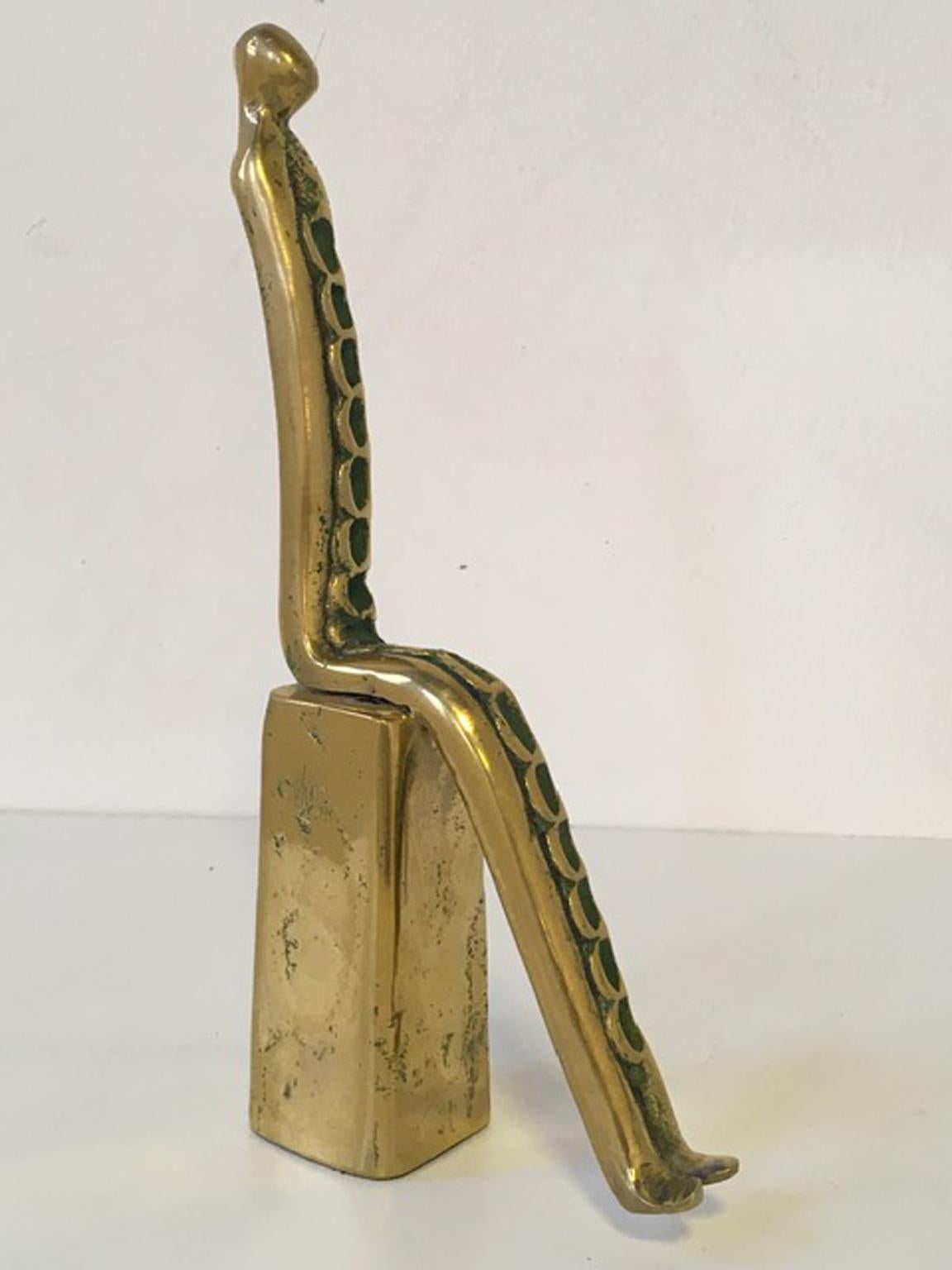 1985 Italy Post Modern Abstract Bronze Sculpture by Annie Lambert For Sale 2