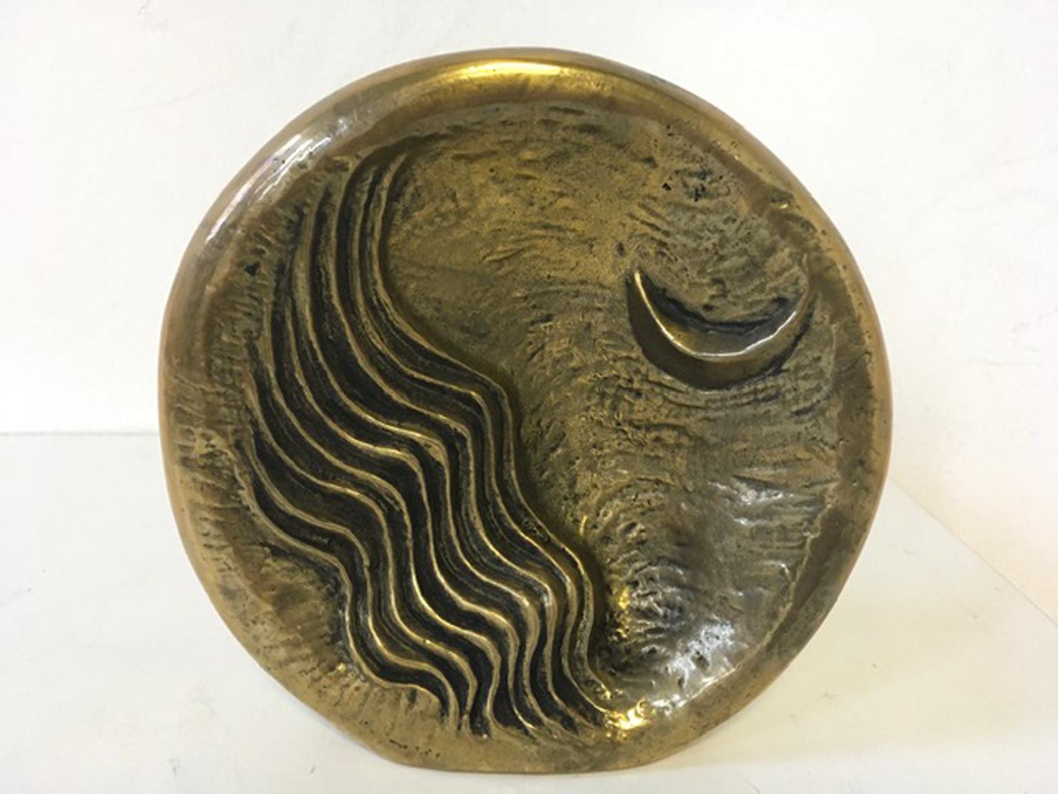 1985 Italien Postmoderne abstrakte Bronzeskulptur „Der Mond“ im Angebot 9