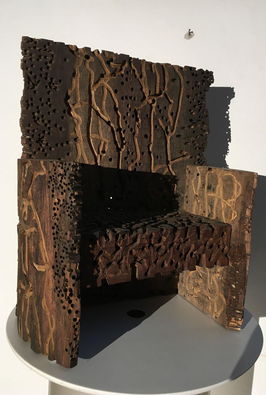 1985 Italy Wooden Abstract Sculpture by Urano Palma Grande Trono Big Throne For Sale 3