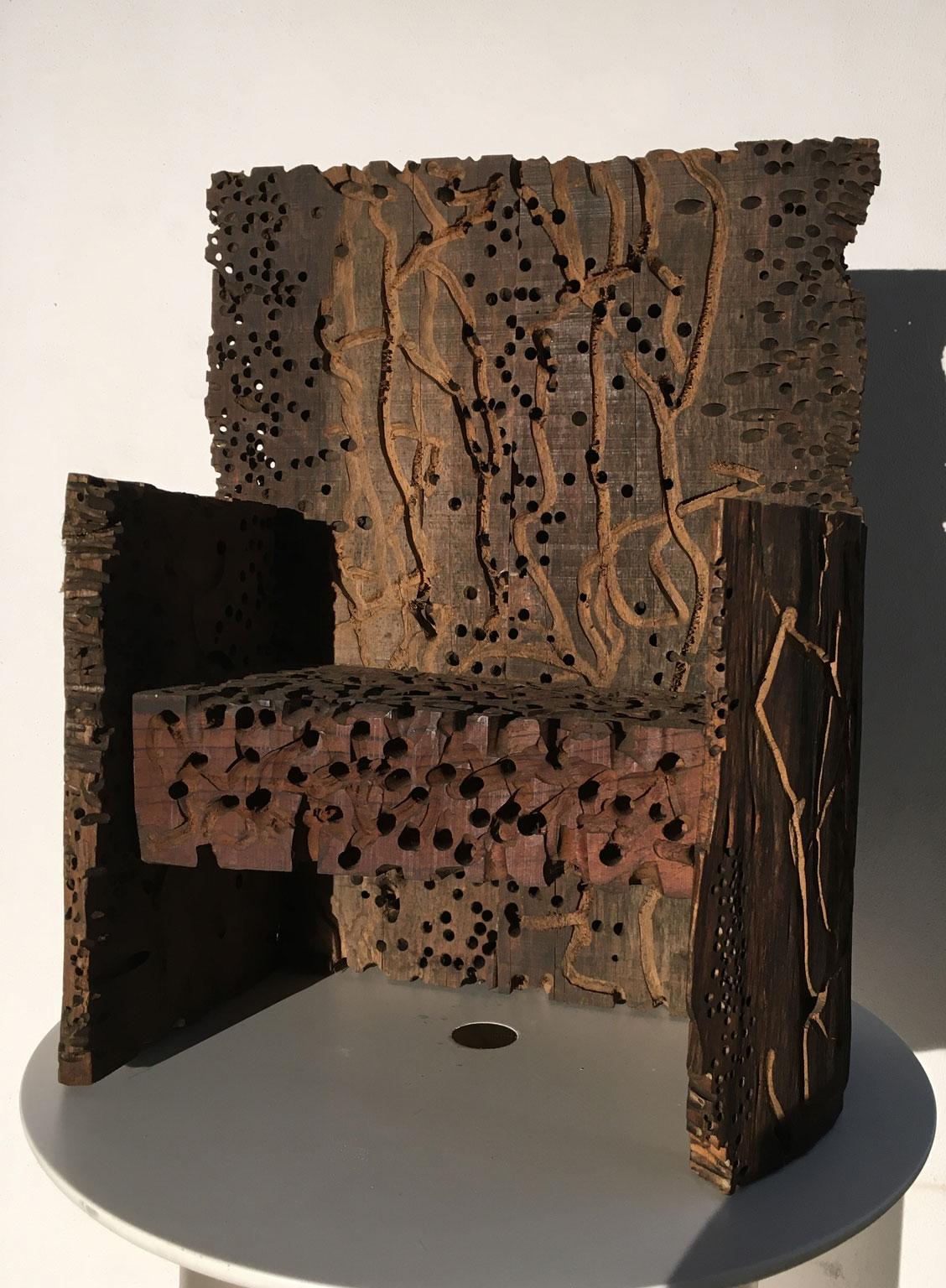 1985 Italy Wooden Abstract Sculpture by Urano Palma Grande Trono Big Throne For Sale 4