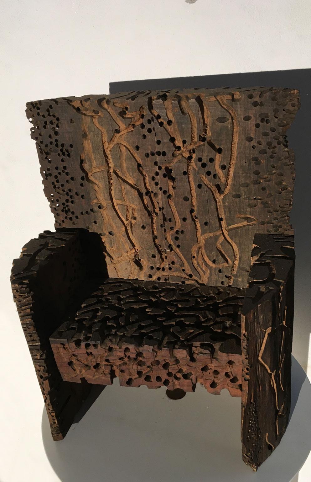 1985 Italy Wooden Abstract Sculpture by Urano Palma Grande Trono Big Throne For Sale 5