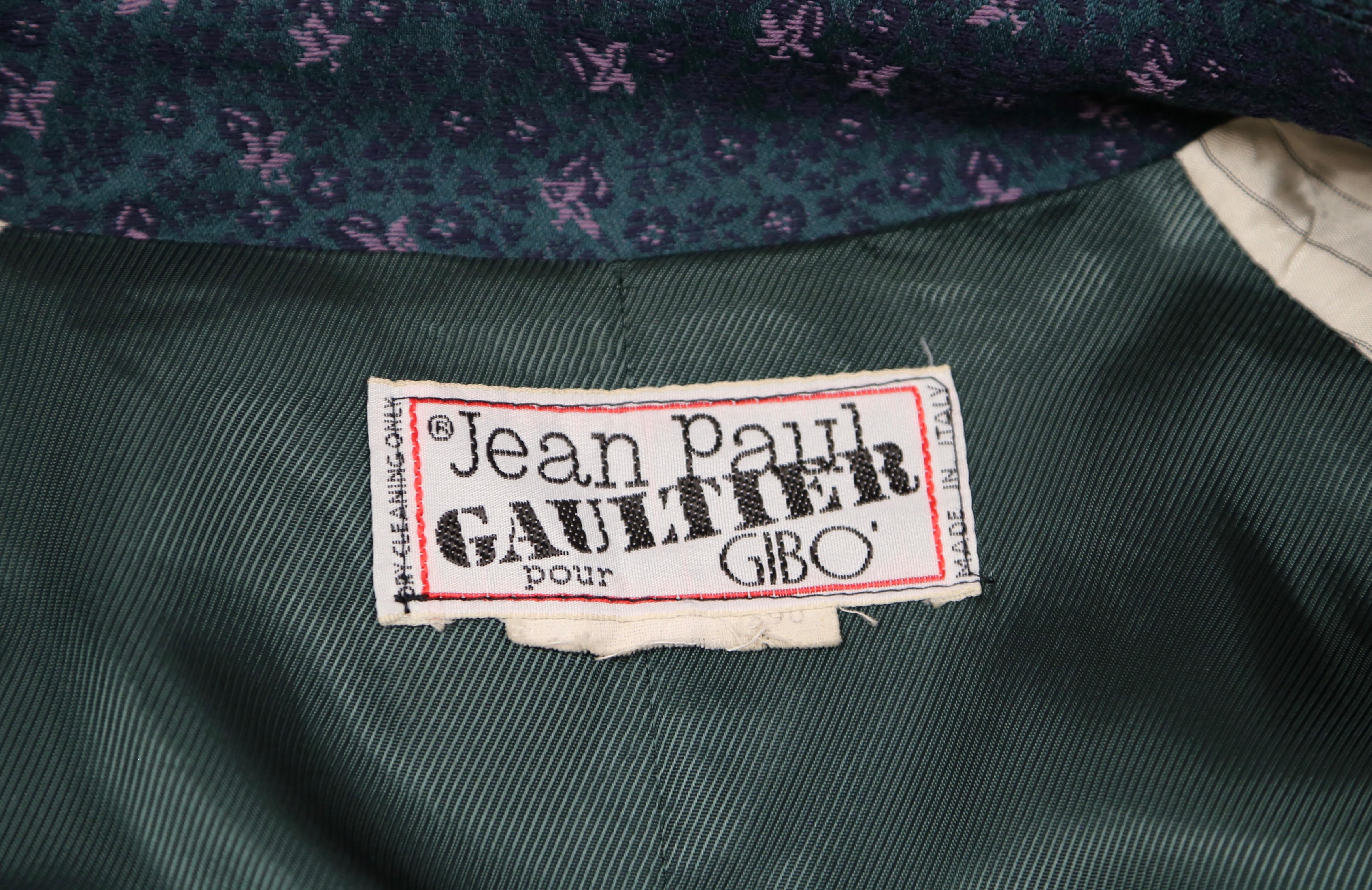 1985 JEAN PAUL GAULTIER for GIBO oversized floral jacquard RUNWAY coat For Sale 2