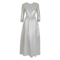 Robe Vintage 1985 Karl Lagerfeld pour Chanel Haute-Couture Lesage en soie perlée