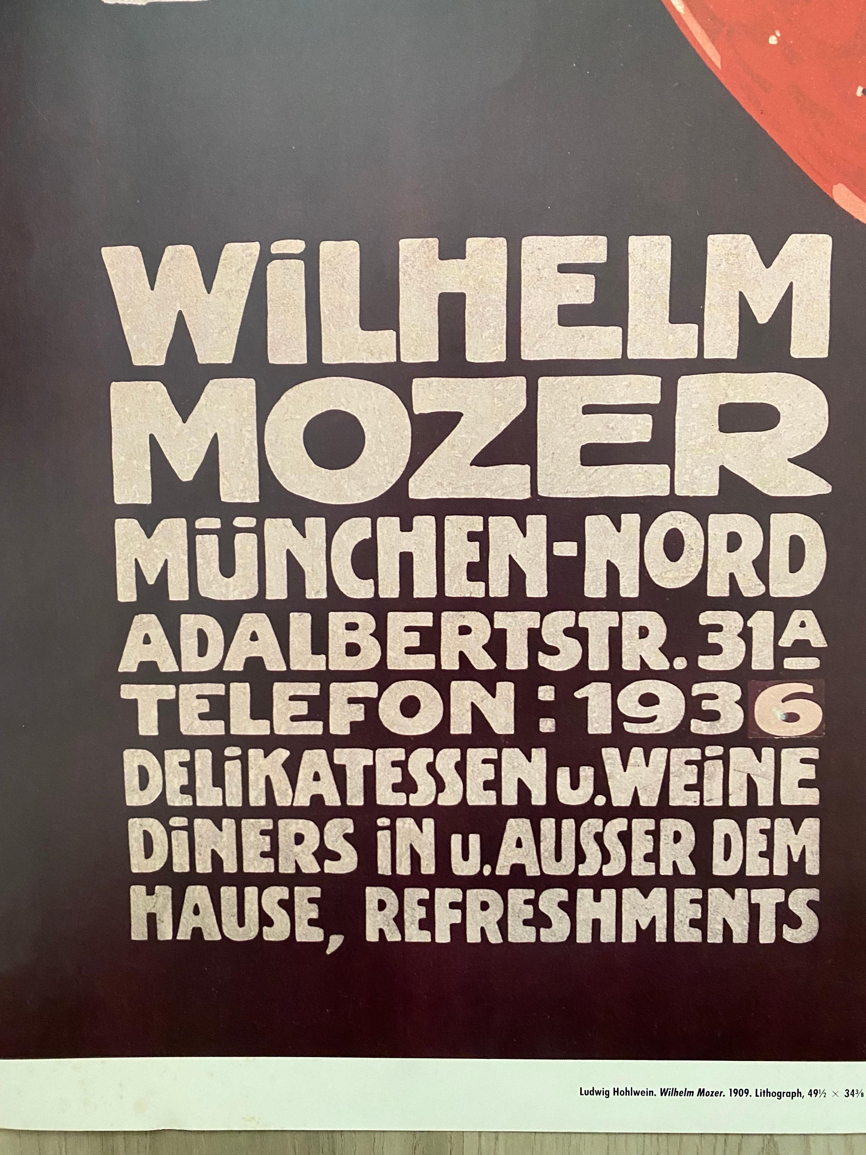 Affiche publicitaire « Wildhelm Mozer » de Ludwig Hohlwein, 1985 en vente 3