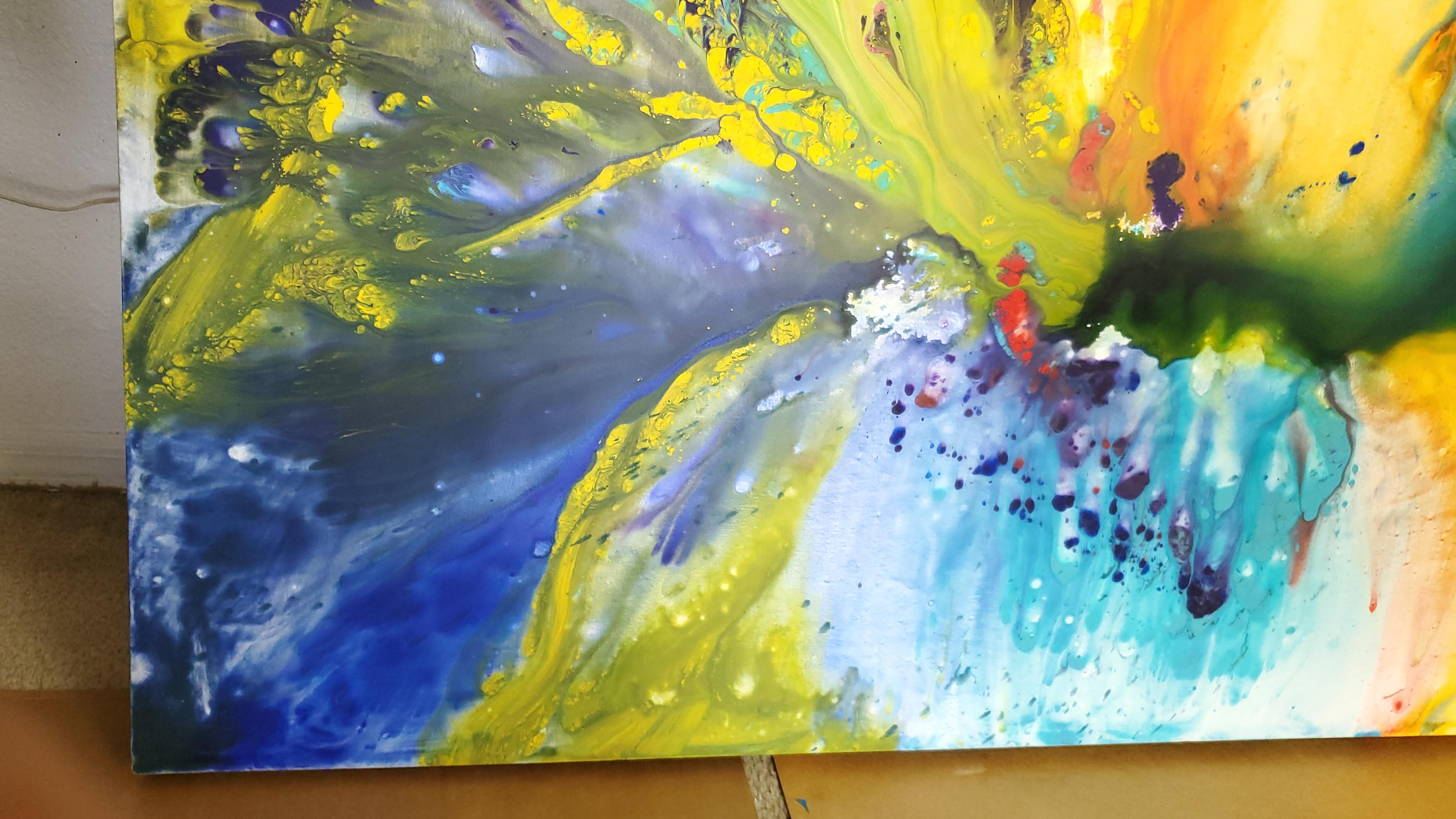 Canvas 1985 Monumental Abstract Expressionist Acrylic Painting by Sherry Williams For Sale