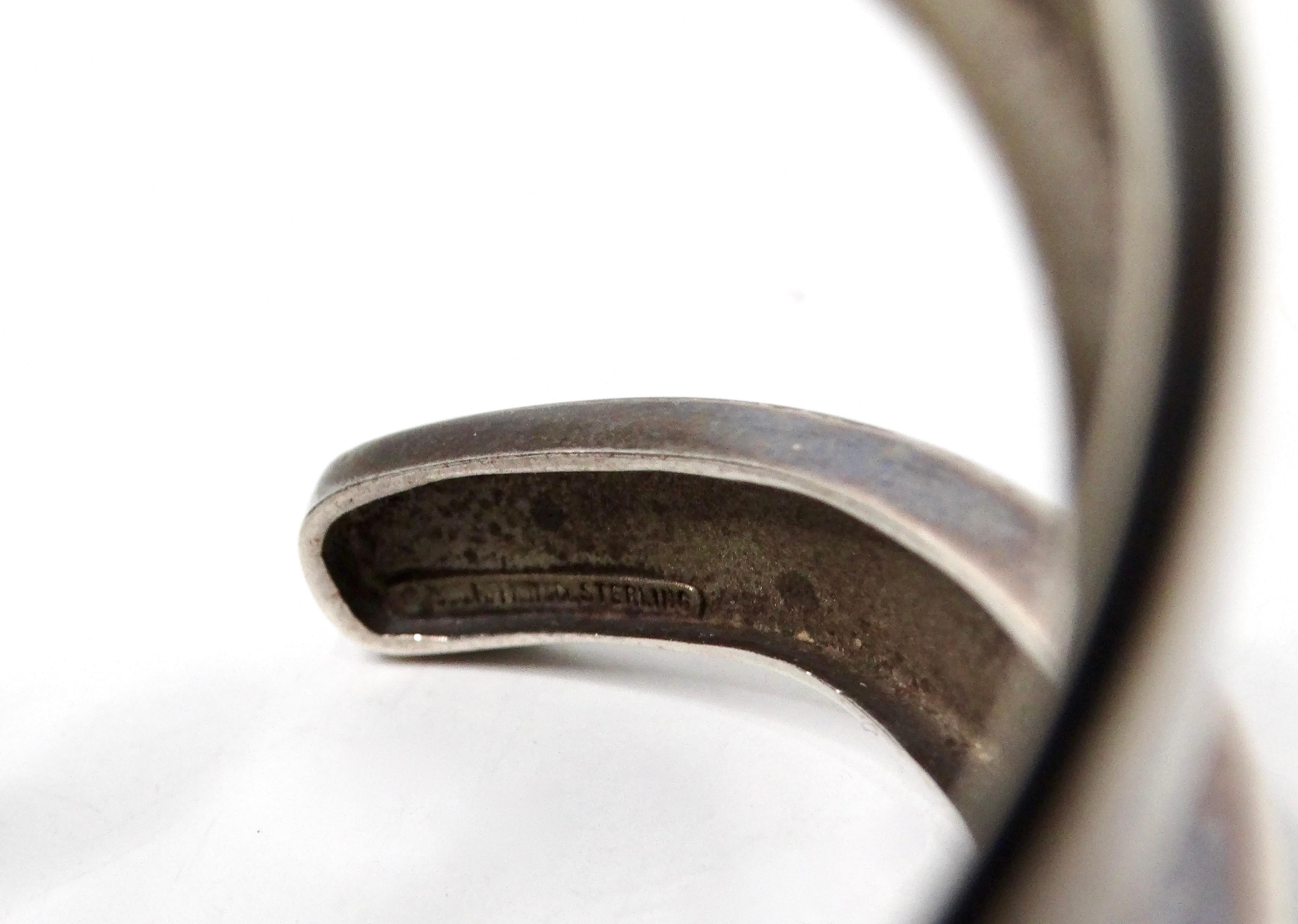 1985 Paloma Picasso for Tiffany & Co. Sterling Silver Graffiti X Cuff Bracelet For Sale 2