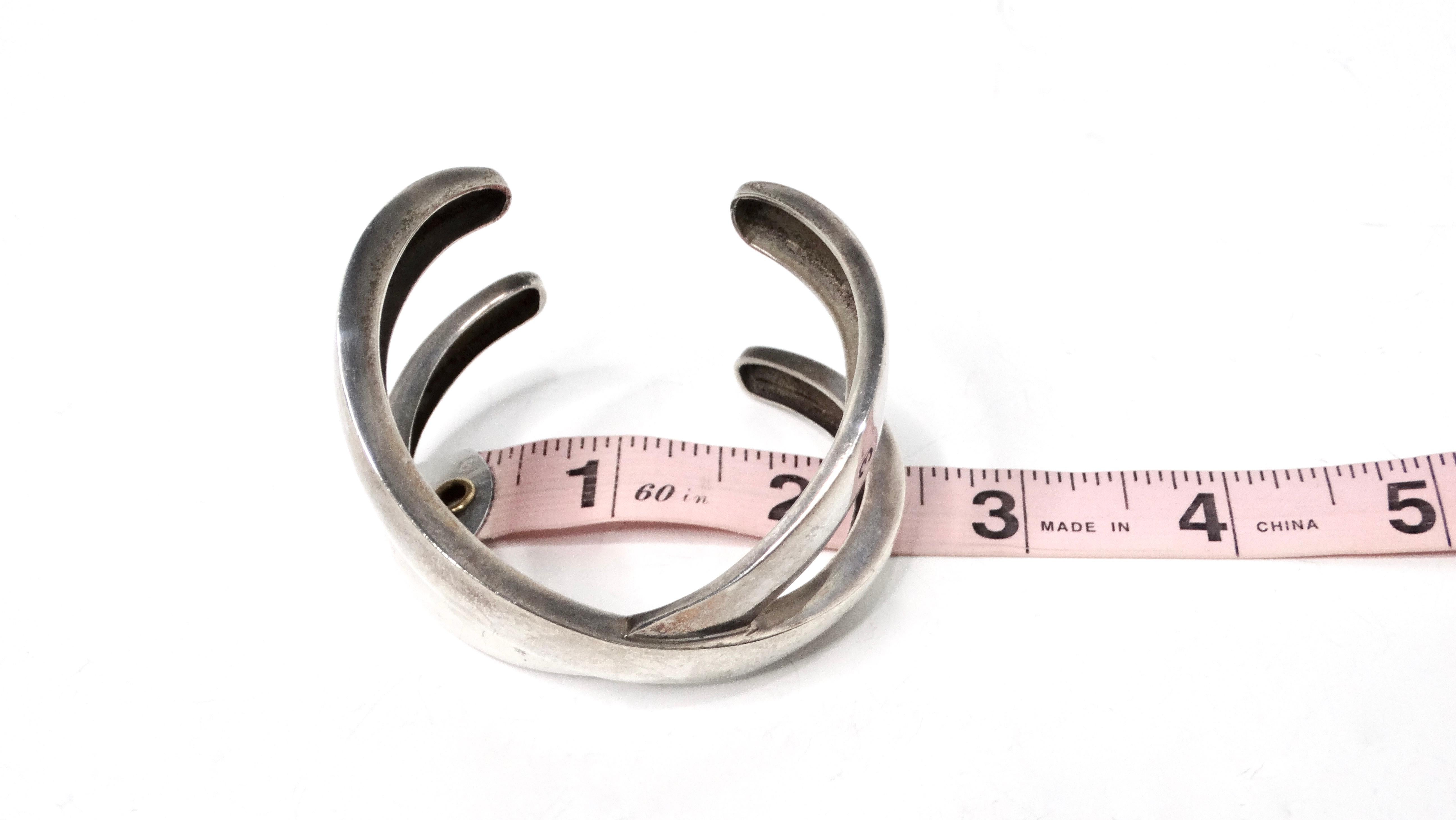 1985 Paloma Picasso for Tiffany & Co. Sterling Silver Graffiti X Cuff Bracelet For Sale 3