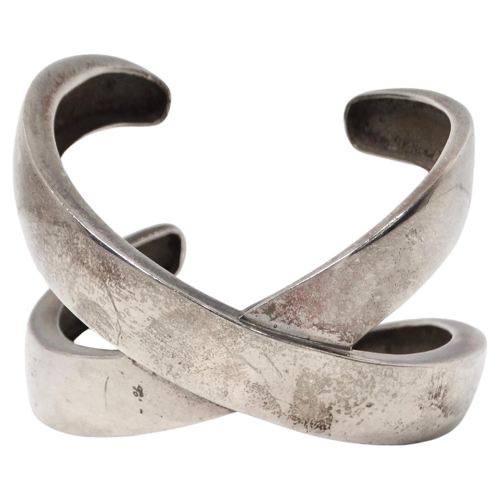 1985 Paloma Picasso for Tiffany & Co. Sterling Silver Graffiti X Cuff Bracelet