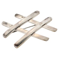 1985 Paloma Picasso for Tiffany & Co. Sterling Silver Hashtag Brooch
