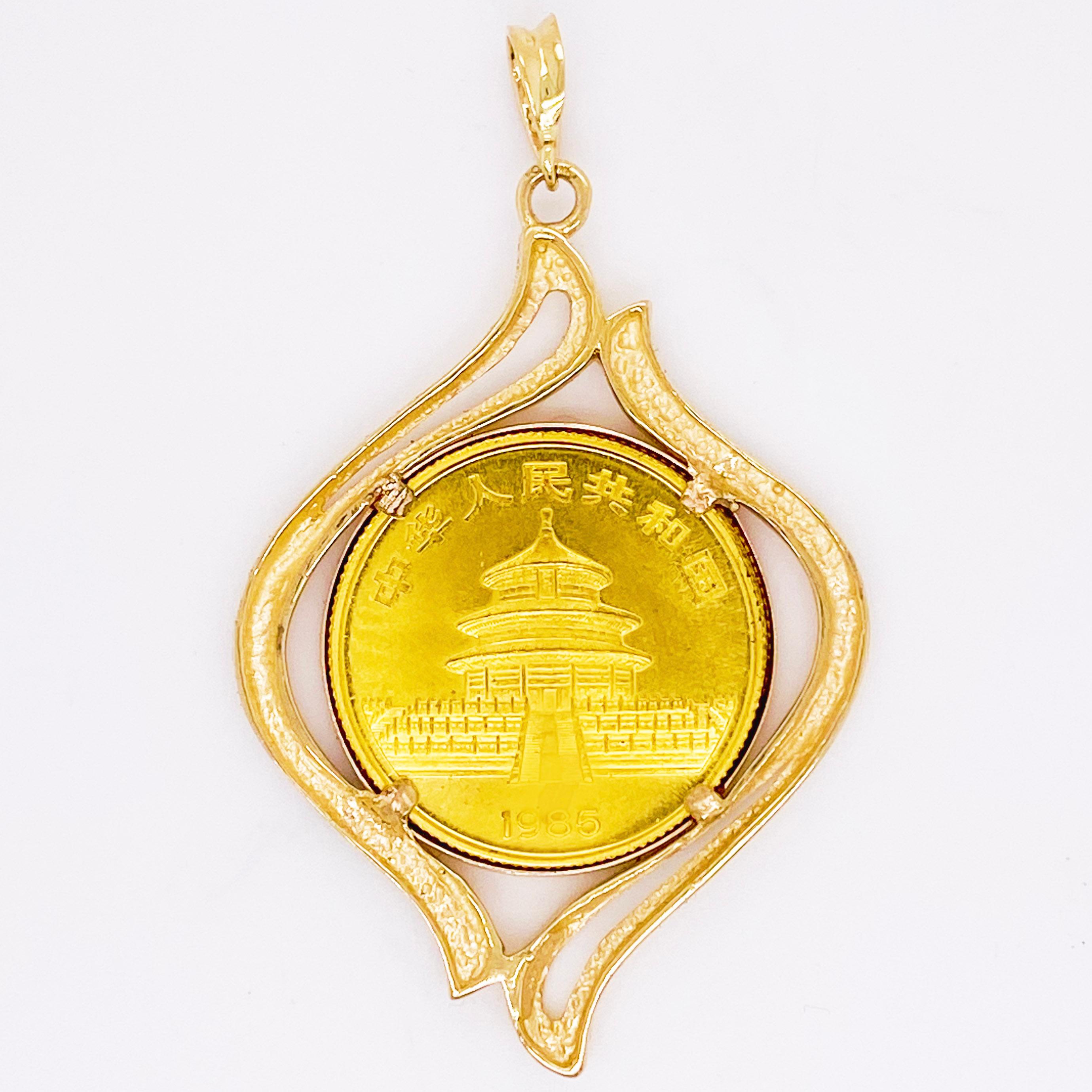 1985 gold panda coin necklace