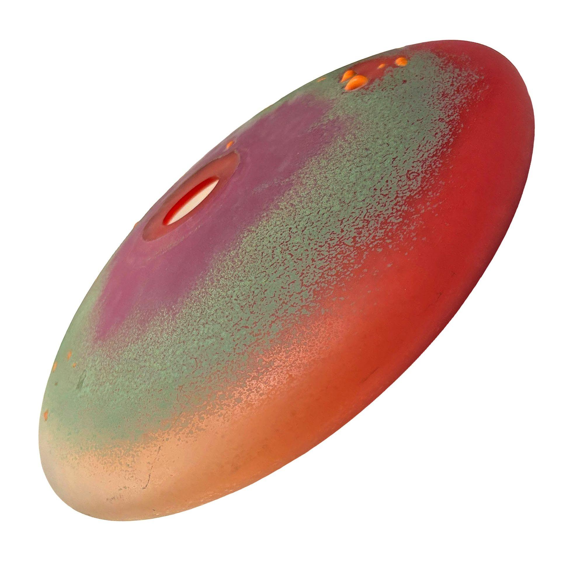 Americano 1985 Vaso astratto in vetro soffiato a mano postmoderno firmato Steve Hourigan in vendita