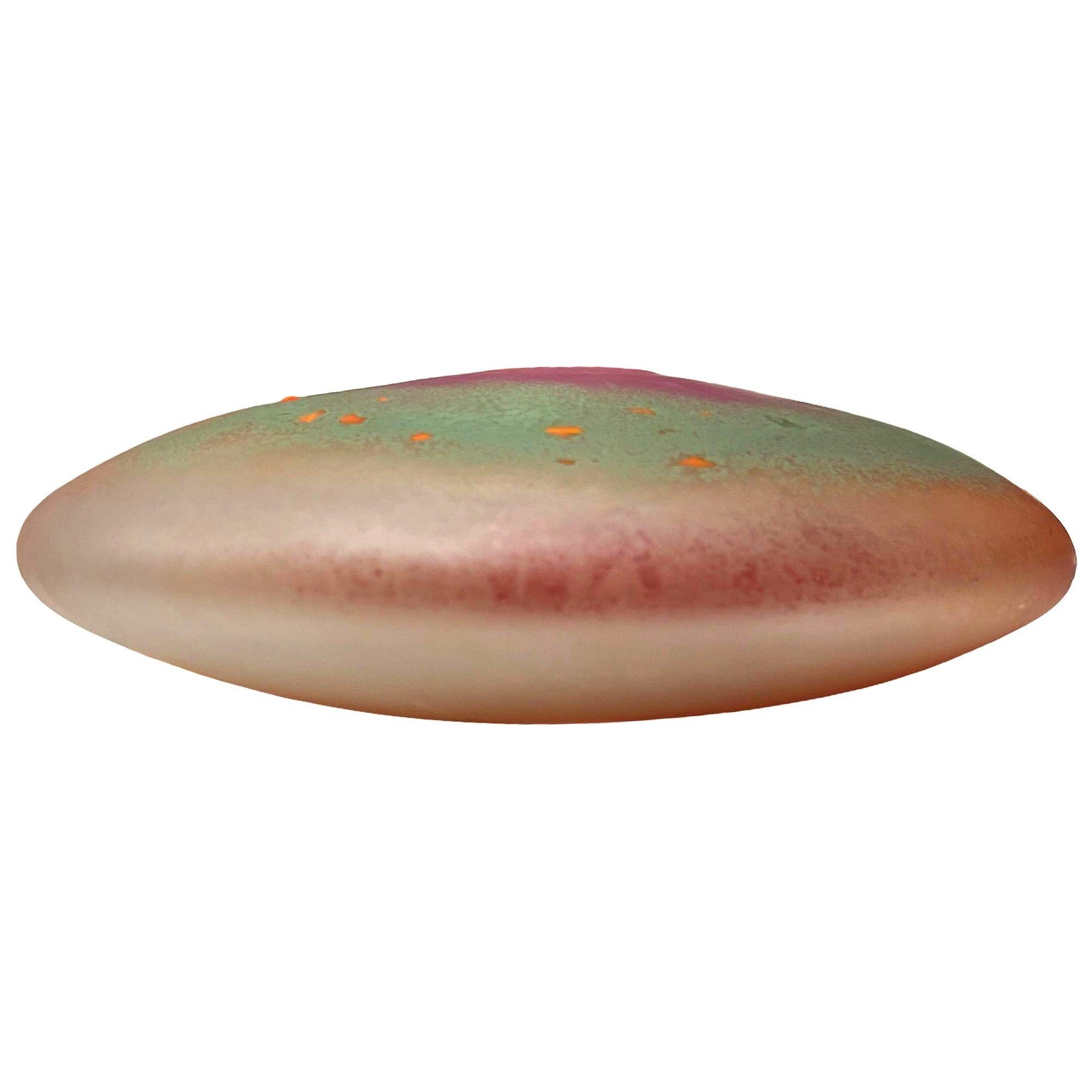 1985 Vaso astratto in vetro soffiato a mano postmoderno firmato Steve Hourigan In condizioni ottime in vendita a Van Nuys, CA