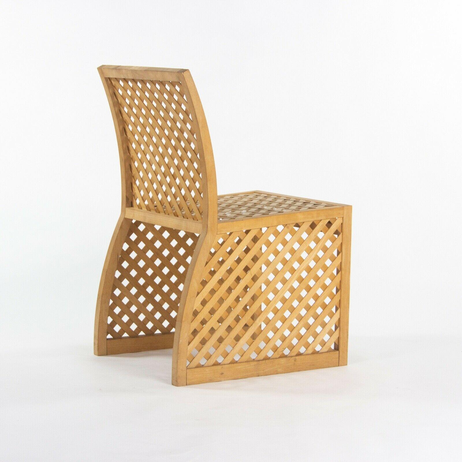 Américain Prototype de chaise de salle à manger de la collection extérieure Richard Schultz en bois, 1985