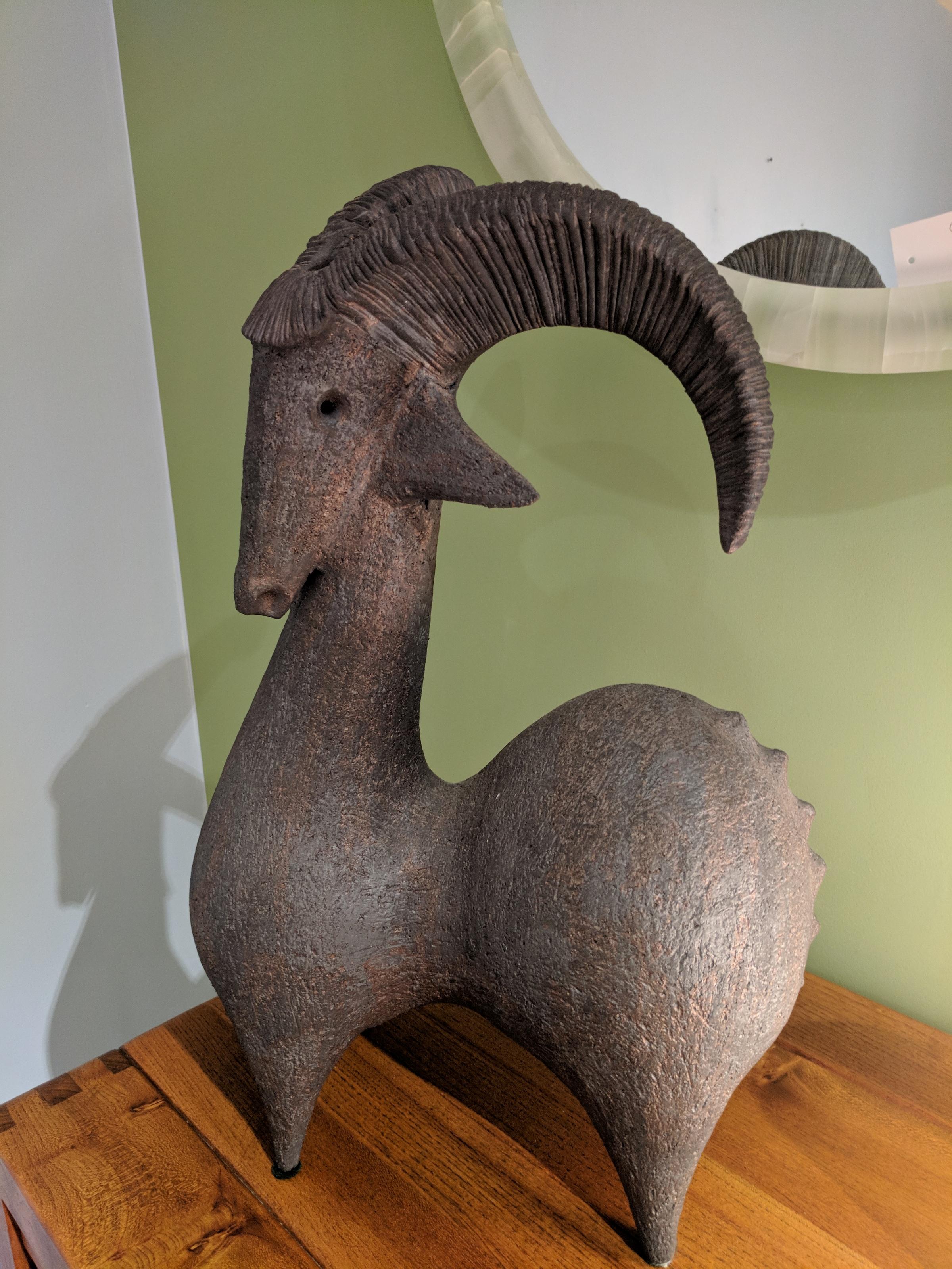 Postmoderne Sculpture de bélier de Dominique Pouchain, 1985