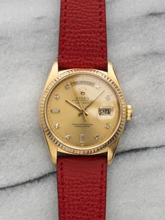 1985 Rolex Day-Date 36 18K YG 18038 Auto Champagne Diamond Dial 36mm