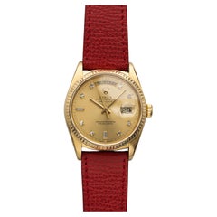 1985 Rolex Day-Date 36 18K YG 18038 Auto Champagne Diamond Dial 36mm