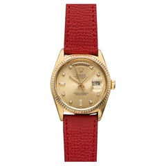 1985 Rolex Day-Date 36 18K YG 18038 Auto Champagne Diamond Dial 36mm