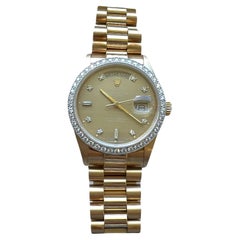 Rolex Montre President Montre en or jaune 18 carats avec date de jour 18048, pour hommes, 1985, avec boîte