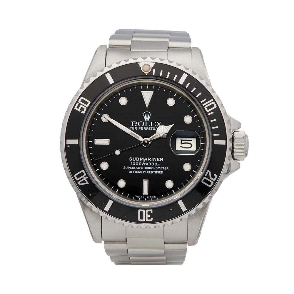1985 Rolex Submariner Stainless Steel 16800 Wristwatch