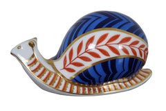 1985 Royal Crown Derby Porcelain Imari 1st Edition Snail Figurine Paperweight