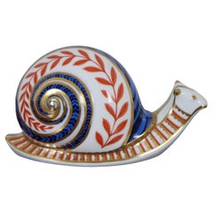 1985 Royal Crown Derby Porcelain Imari 1st Edition Snail Figurine Paperweight