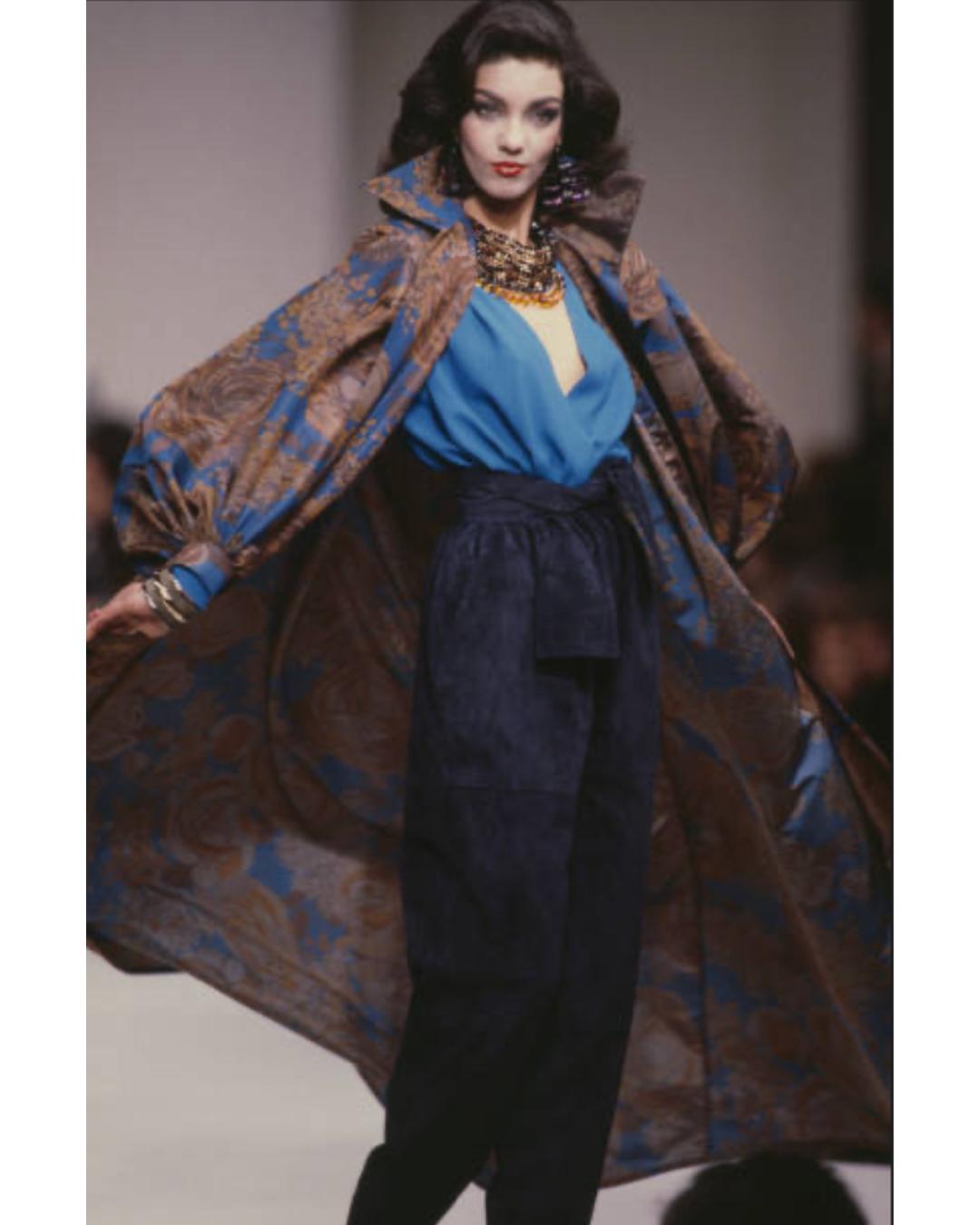 1985 Saint Laurent Runway Documented Grey Leather Trousers For Sale 5