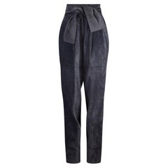 1985 Saint Laurent Laufsteg Dokumentierte graue Lederhose