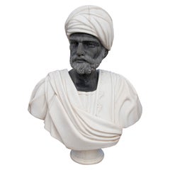 1985 Spanish Macael White & Belgium Black Marble Shakespeare's Othello Bust