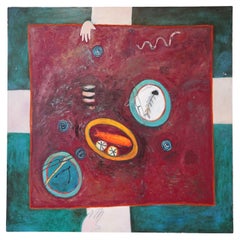 1985 Squeak Carnwath "After the Fall" Oil & Alkyd Painting on Canvas