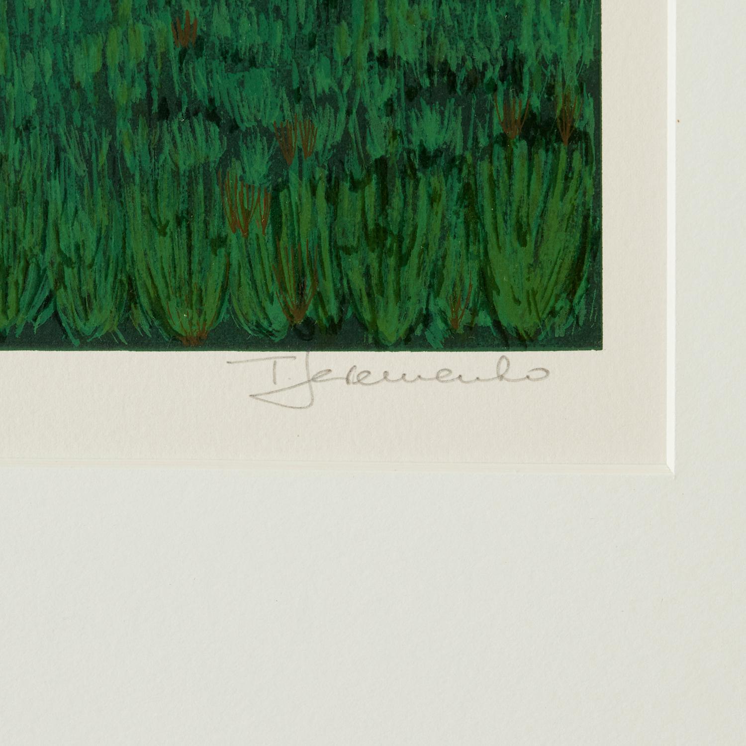 Serigraphie « The River » signée et encadrée par Ted Jeremencho, 1985  Bon état - En vente à Morristown, NJ