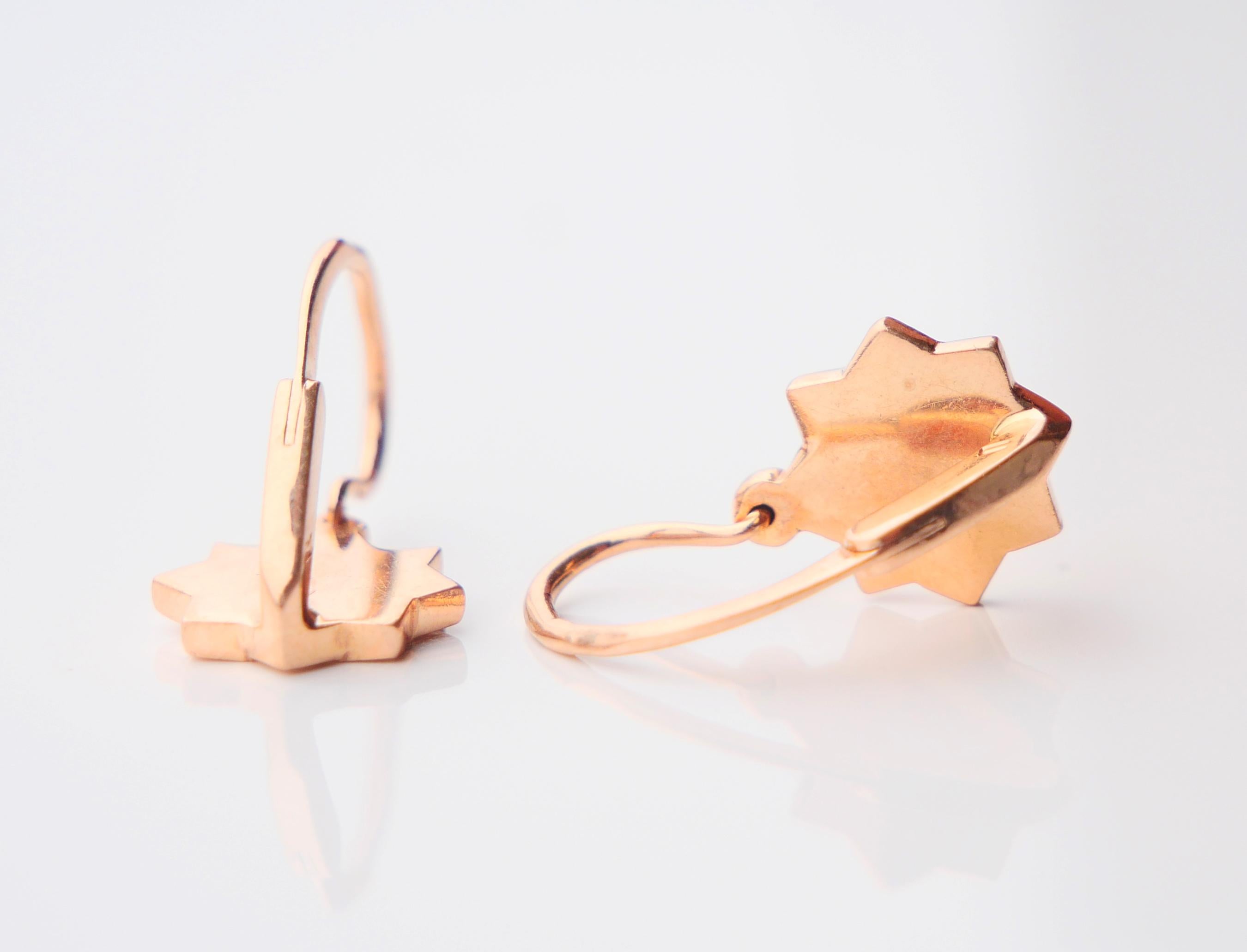 1985 USSR Russian Earrings solid 14K Rose Gold / 4 gr For Sale 1