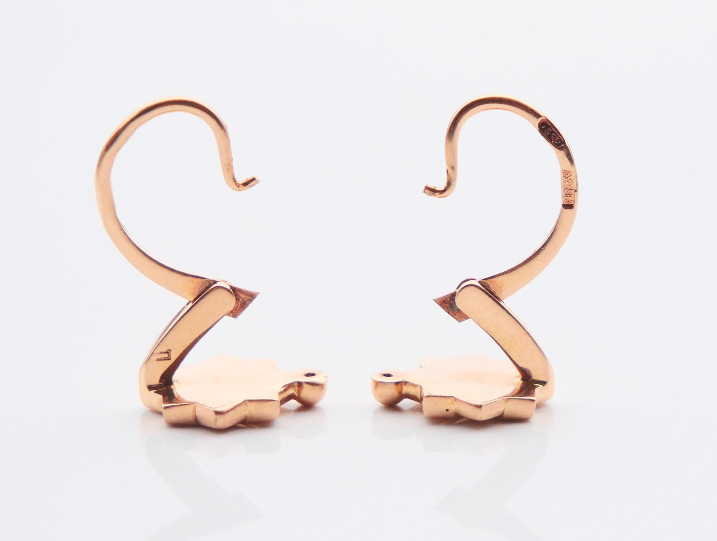 1985 USSR Russian Earrings solid 14K Rose Gold / 4 gr For Sale 2