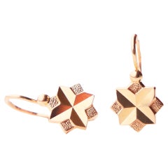 1985 USSR Russian Earrings solid 14K Rose Gold / 4 gr