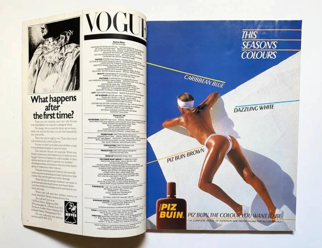 Vogue - Couverture de Patrick Dermachelier, 1985  Bon état - En vente à London, GB