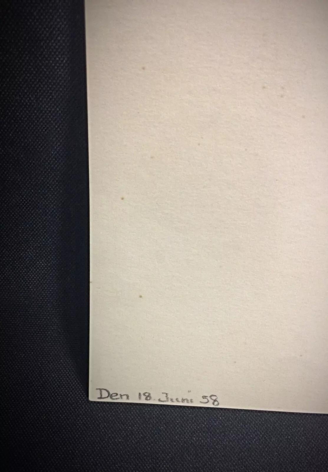 1985 Acuarela de una mariposa marrón y azul por J. René Rommel - Firmada,  - 2Y291 en venta 1
