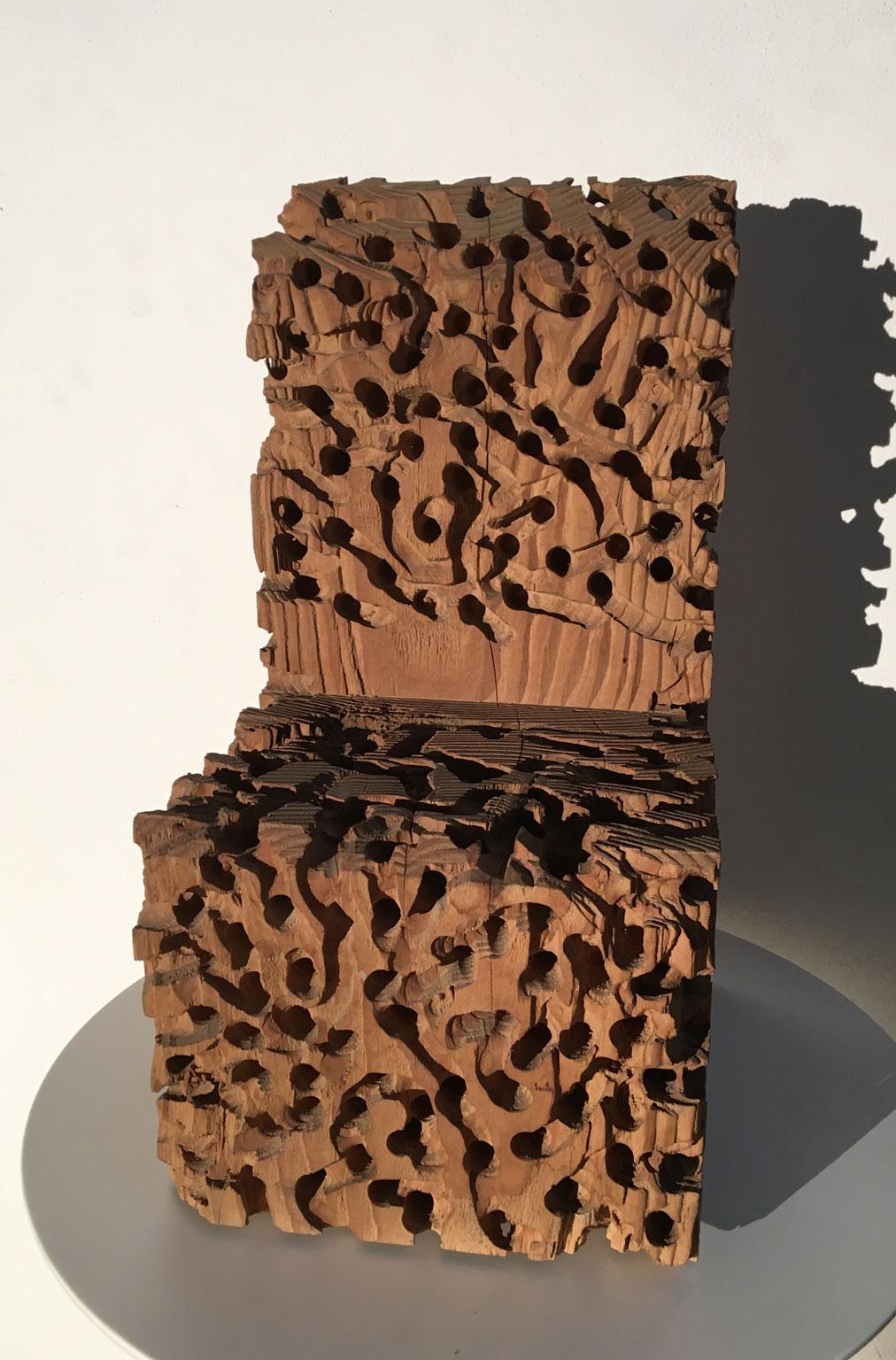 Sculpture abstraite des chaises en bois d'Urano Palma Sedia, 1985 en vente 3