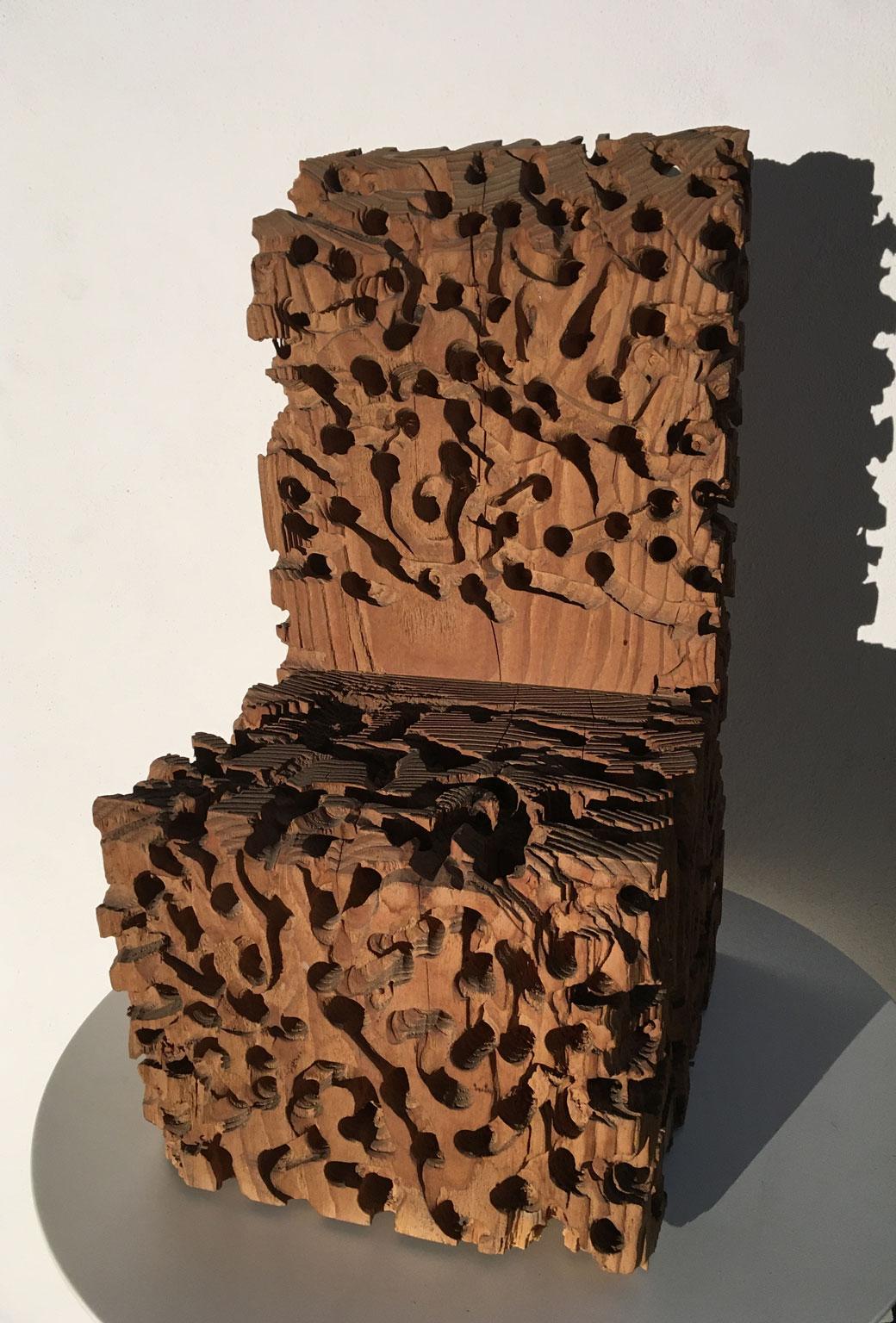 Sculpture abstraite des chaises en bois d'Urano Palma Sedia, 1985 en vente 6
